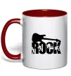 Чашка с цветной ручкой ROCK з гітарою Красный фото