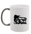 Чашка с цветной ручкой ROCK з гітарою Серебро фото