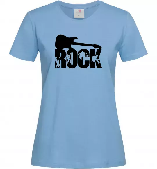 Женская футболка ROCK з гітарою Голубой фото