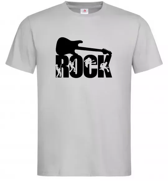 Мужская футболка ROCK з гітарою Серый фото