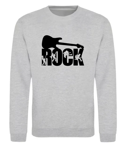 Свитшот ROCK з гітарою Серый меланж фото