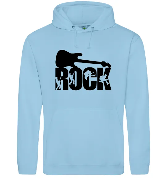Мужская толстовка (худи) ROCK з гітарою Голубой фото