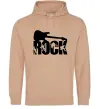 Женская толстовка (худи) ROCK з гітарою Песочный фото