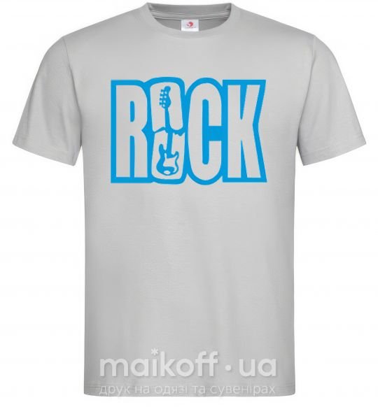 Чоловіча футболка ROCK с гитарой Сірий фото