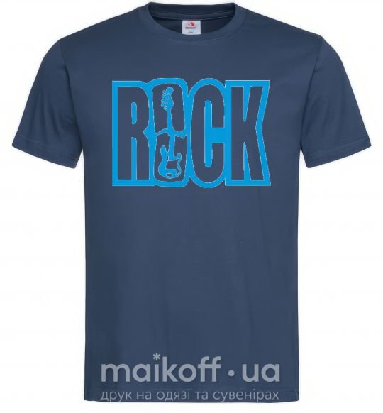Чоловіча футболка ROCK с гитарой Темно-синій фото