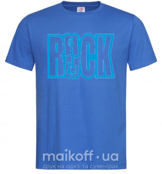 Чоловіча футболка ROCK с гитарой Яскраво-синій фото