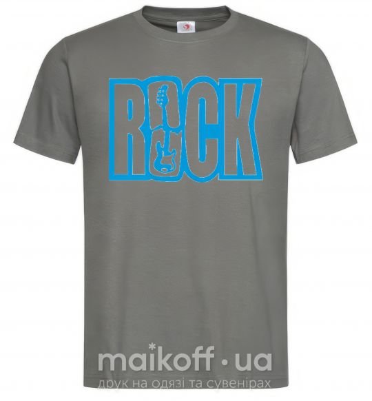 Чоловіча футболка ROCK с гитарой Графіт фото