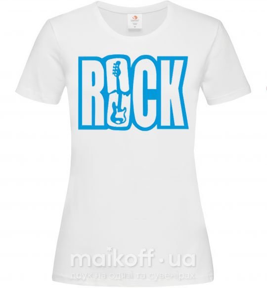 Женская футболка ROCK с гитарой Белый фото