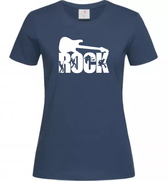 Женская футболка ROCK з гітарою Темно-синий фото