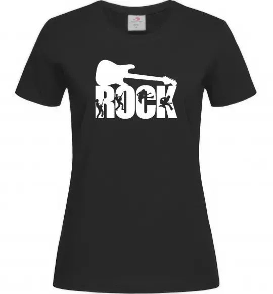 Женская футболка ROCK з гітарою Черный фото