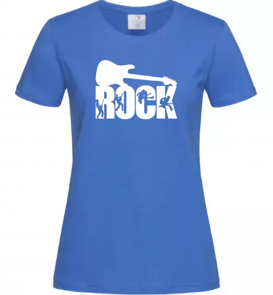 Женская футболка ROCK з гітарою Ярко-синий фото