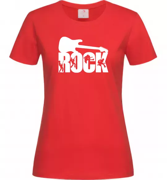 Женская футболка ROCK з гітарою Красный фото
