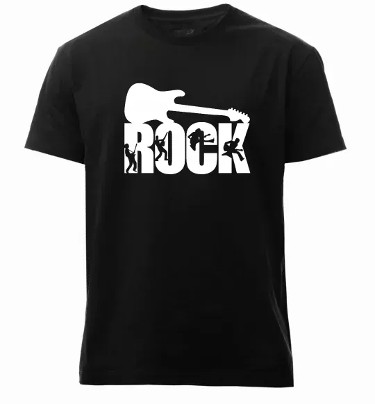 Мужская премиум футболка ROCK з гітарою Черный фото