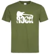 Мужская футболка ROCK з гітарою Оливковый фото