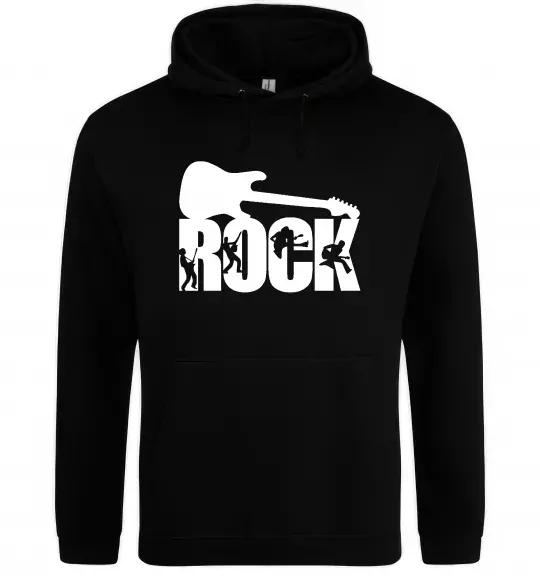 Чоловіча толстовка (худі) ROCK з гітарою Чорний фото