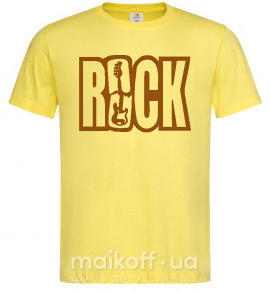 Чоловіча футболка ROCK с гитарой Лимонний фото