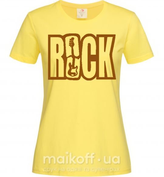 Женская футболка ROCK с гитарой Лимонный фото
