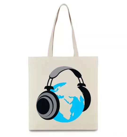 Еко-сумка MUSIC EARTH Бежевий фото