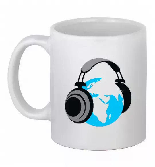Чашка керамическая MUSIC EARTH Белый фото