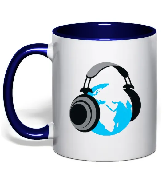 Чашка з кольоровою ручкою MUSIC EARTH Глибокий темно-синій фото