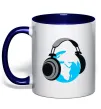 Чашка з кольоровою ручкою MUSIC EARTH Глибокий темно-синій фото