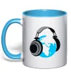 Чашка з кольоровою ручкою MUSIC EARTH Блакитний фото