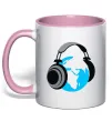 Чашка з кольоровою ручкою MUSIC EARTH Ніжно рожевий фото