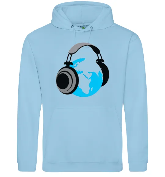 Чоловіча толстовка (худі) MUSIC EARTH Блакитний фото