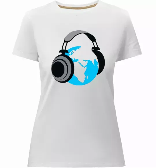Жіноча преміум футболка MUSIC EARTH Білий фото