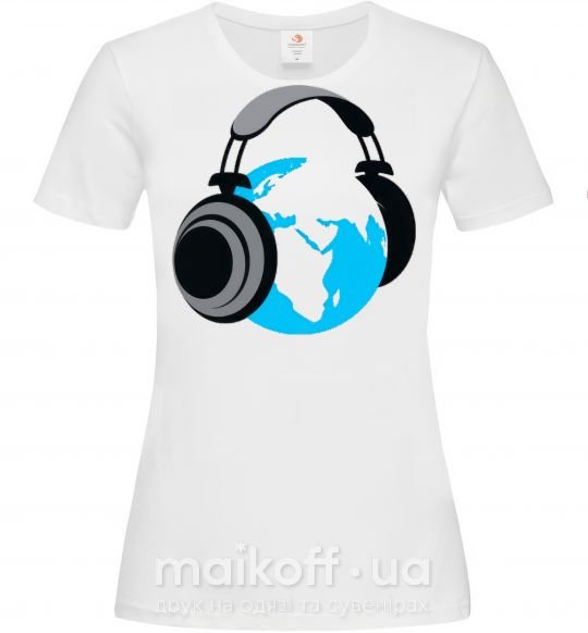 Жіноча футболка MUSIC EARTH Білий фото