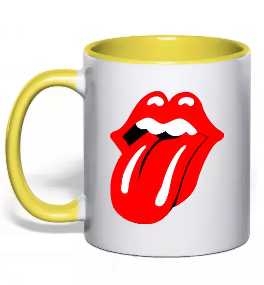 Чашка с цветной ручкой ROLLING STONES Солнечно желтый фото