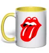 Чашка з кольоровою ручкою ROLLING STONES Лимонний фото