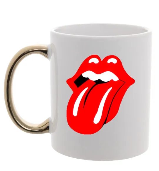 Чашка с цветной ручкой ROLLING STONES Золото фото