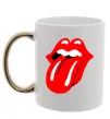 Чашка с цветной ручкой ROLLING STONES Золото фото