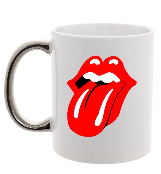 Чашка с цветной ручкой ROLLING STONES Серебро фото