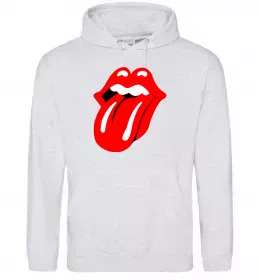 Женская толстовка (худи) Rolling stones tattoo Серый меланж фото