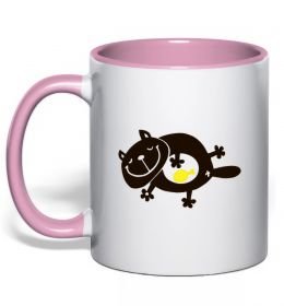 Чашка з кольоровою ручкою HAPPY FAT CAT