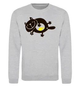 Свитшот HAPPY FAT CAT Серый меланж фото