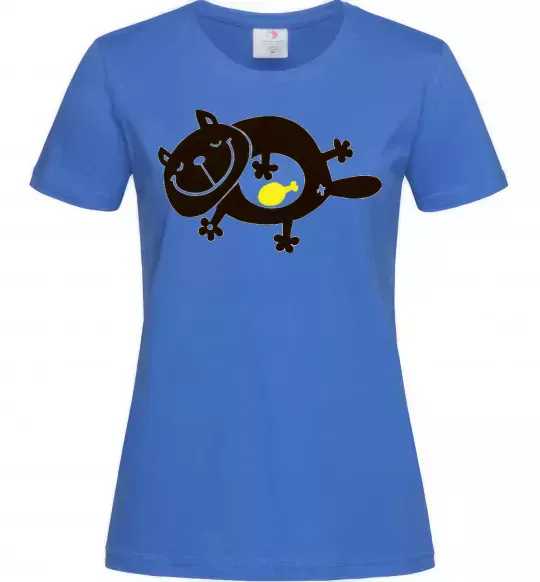 Жіноча футболка HAPPY FAT CAT Яскраво-синій фото