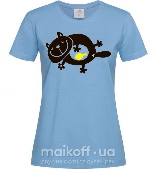 Женская футболка HAPPY FAT CAT Голубой фото