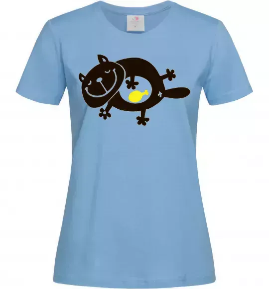Жіноча футболка HAPPY FAT CAT Блакитний фото