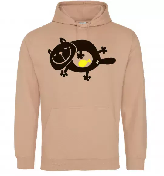 Чоловіча толстовка (худі) HAPPY FAT CAT Пісочний фото
