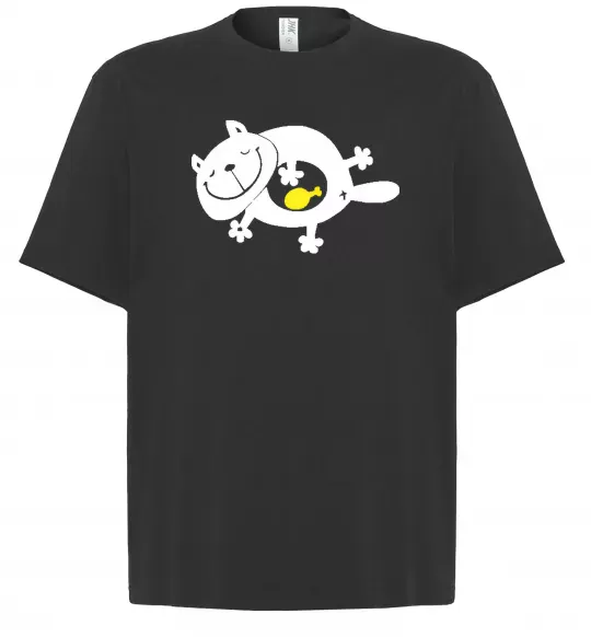 Футболка Оверсайз HAPPY FAT CAT Черный фото