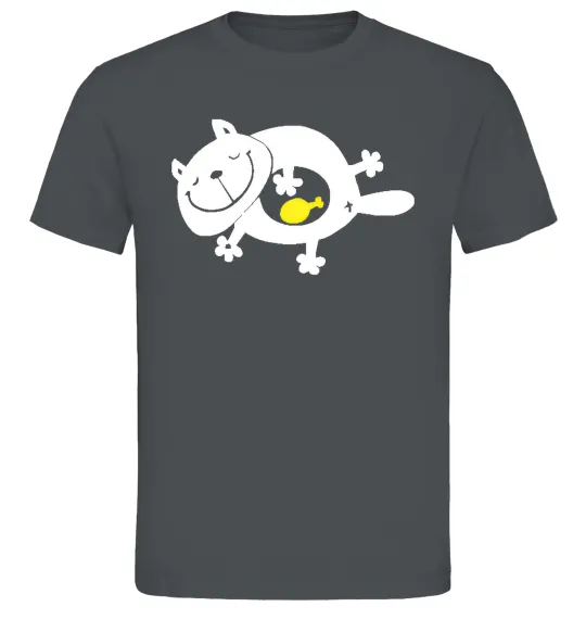 Чоловіча футболка HAPPY FAT CAT Графіт фото