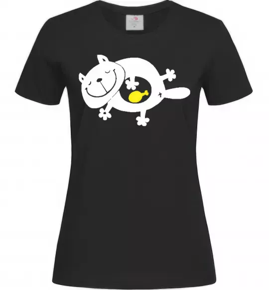 Жіноча футболка HAPPY FAT CAT Чорний фото