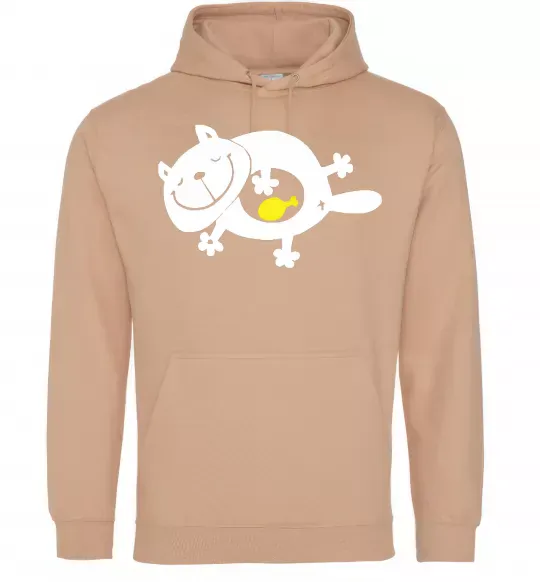 Жіноча толстовка (худі) HAPPY FAT CAT Пісочний фото