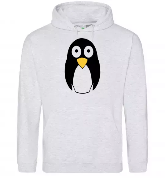 Мужская толстовка (худи) POP-EYED PENGUIN Серый меланж фото