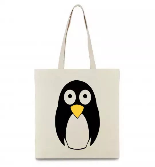 Эко-сумка POP-EYED PENGUIN Бежевый фото