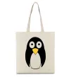 Эко-сумка POP-EYED PENGUIN Бежевый фото