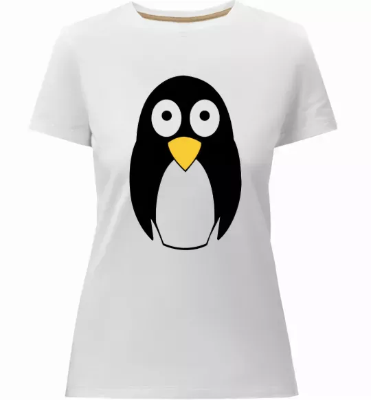 Женская премиум футболка POP-EYED PENGUIN Белый фото